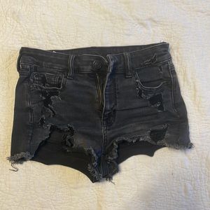 American Eagle black jean shorts
